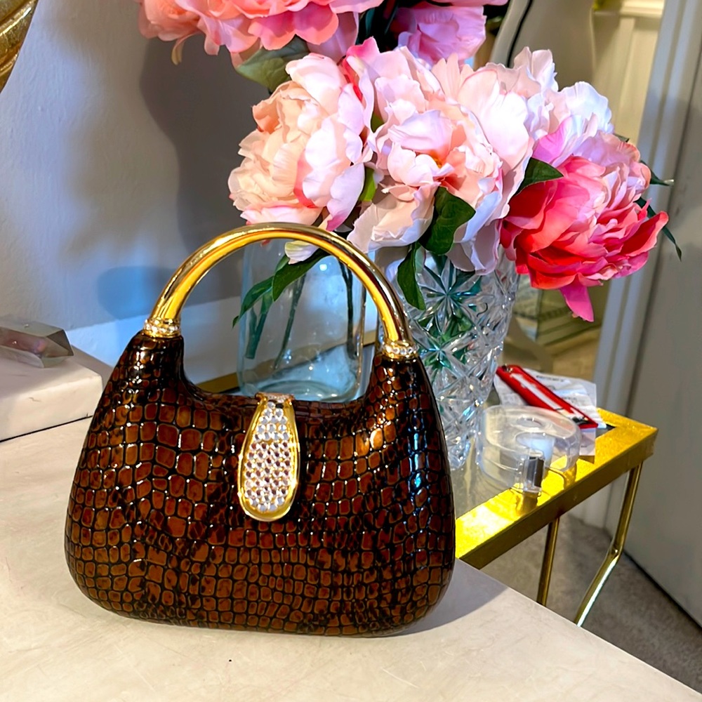 MINI Alligator purse with rhinestone clasp